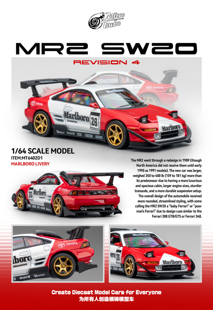 Preorder] Microturbo 1:64 Custom MR-2 - Marlboro Livery MT6402D1