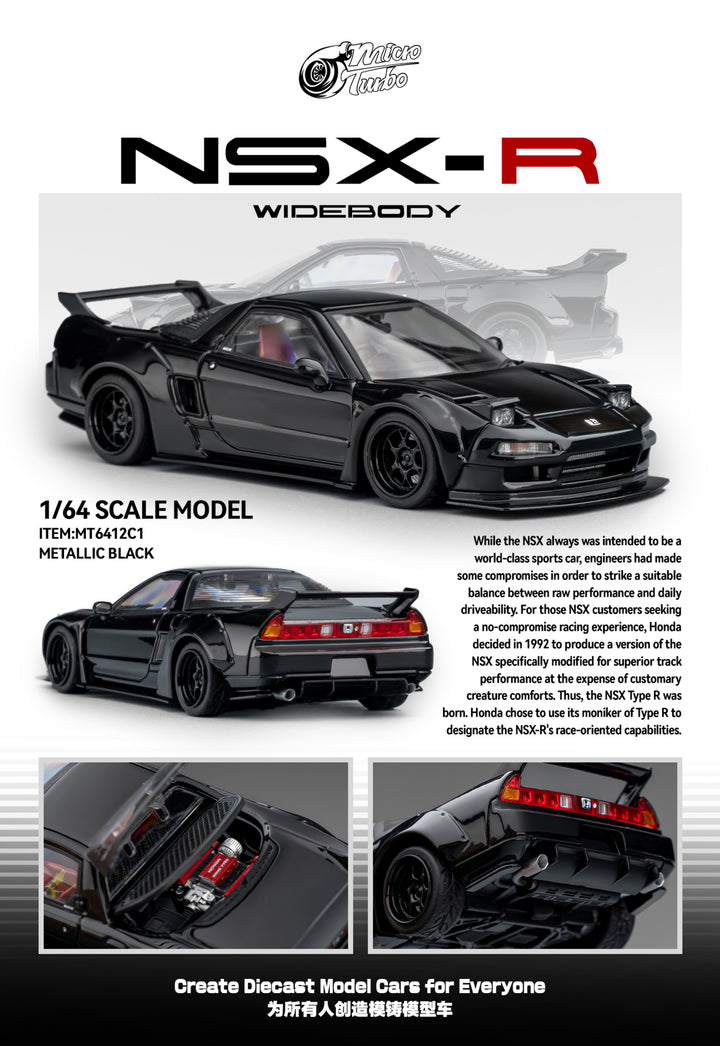 [Preorder] Microturbo 1:64 Custom NSX Wide Body - Gloss Black MT6412C1