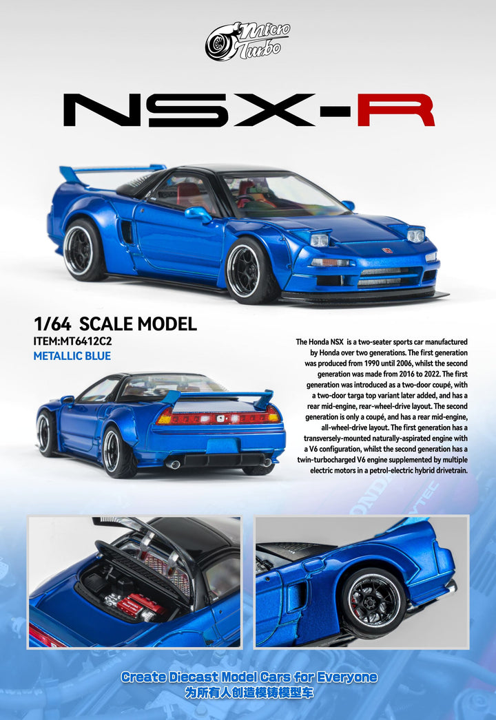 [Preorder] Microturbo 1:64 Custom NSX Wide Body - Candy Blue MT6412C2