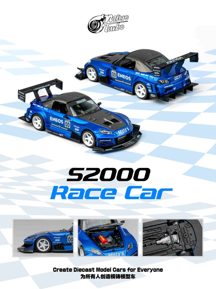 Microturbo 1:64 Custom S2000 Racing - Candy Blue MT6408A7