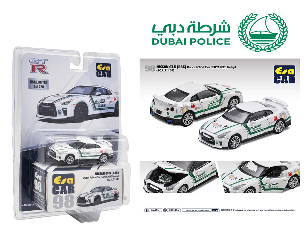 Era Car 1:64 Nissan GT-R R35 Dubai Police Car EXPO 2020 Livery – White