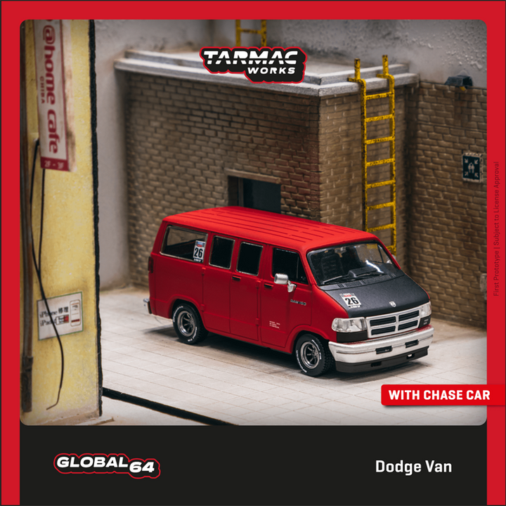 [Preorder] Tarmac Works 1:64 Dodge Van Red
