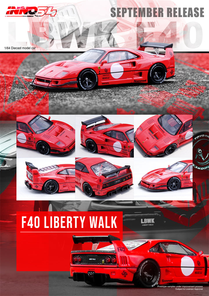 Inno64 1:64 LBWK Ferrari F40 Red