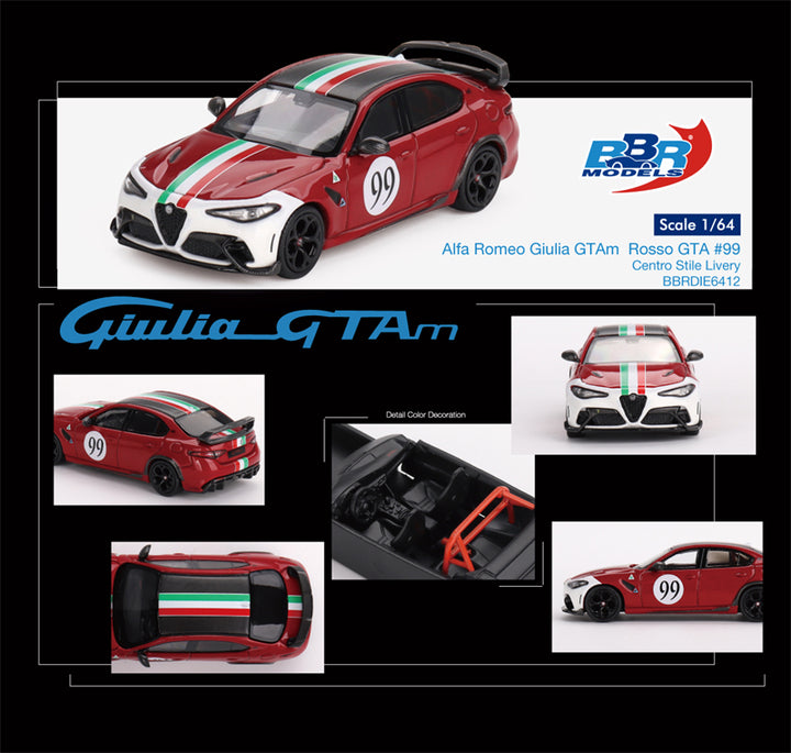 [Preorder] BBR 1:64 Alfa Romeo Giulia GTAm Rosso GTA #99 Centro Stile Livery