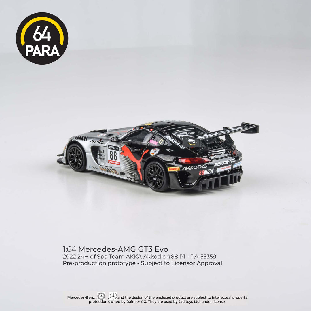 [Preorder] PARA64 1:64 Mercedes-AMG GT3 Evo 2022 24H Spa Akkodis P1