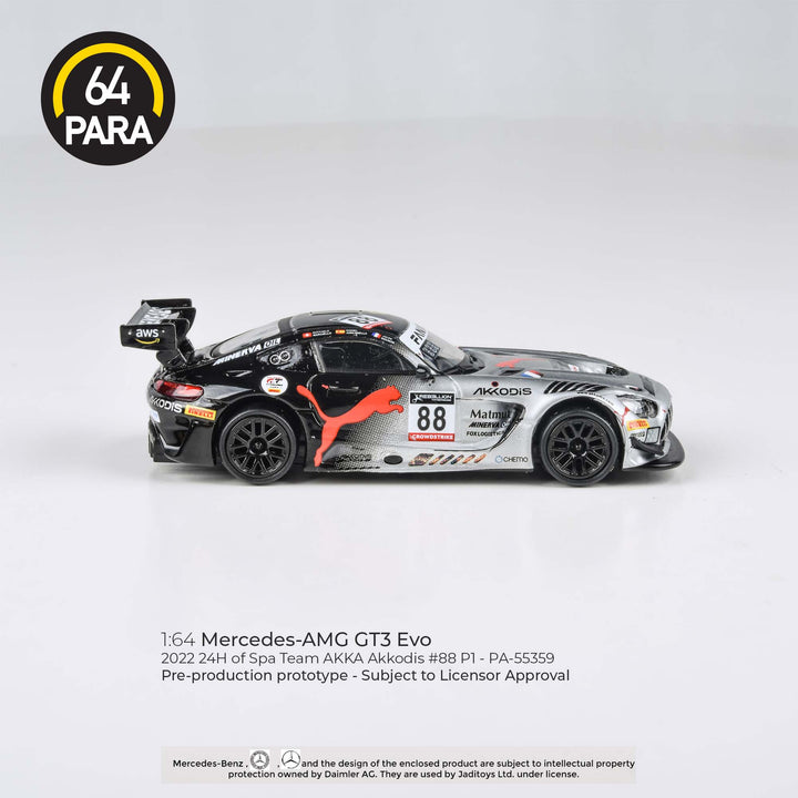 [Preorder] PARA64 1:64 Mercedes-AMG GT3 Evo 2022 24H Spa Akkodis P1