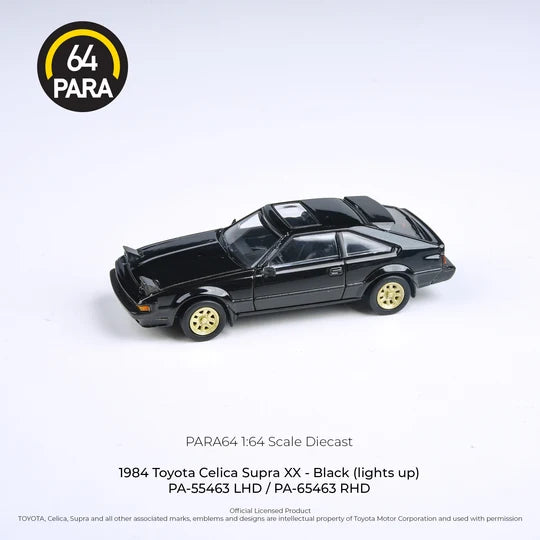 PARA64 1:64 1984 Toyota Celica XX Black (Lights Up) RHD PA-65463