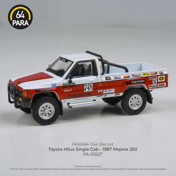 [Preorder] PARA64 1:64 Toyota Hilux ’87 Mojave 250 – PA-55527/RED-WHITE