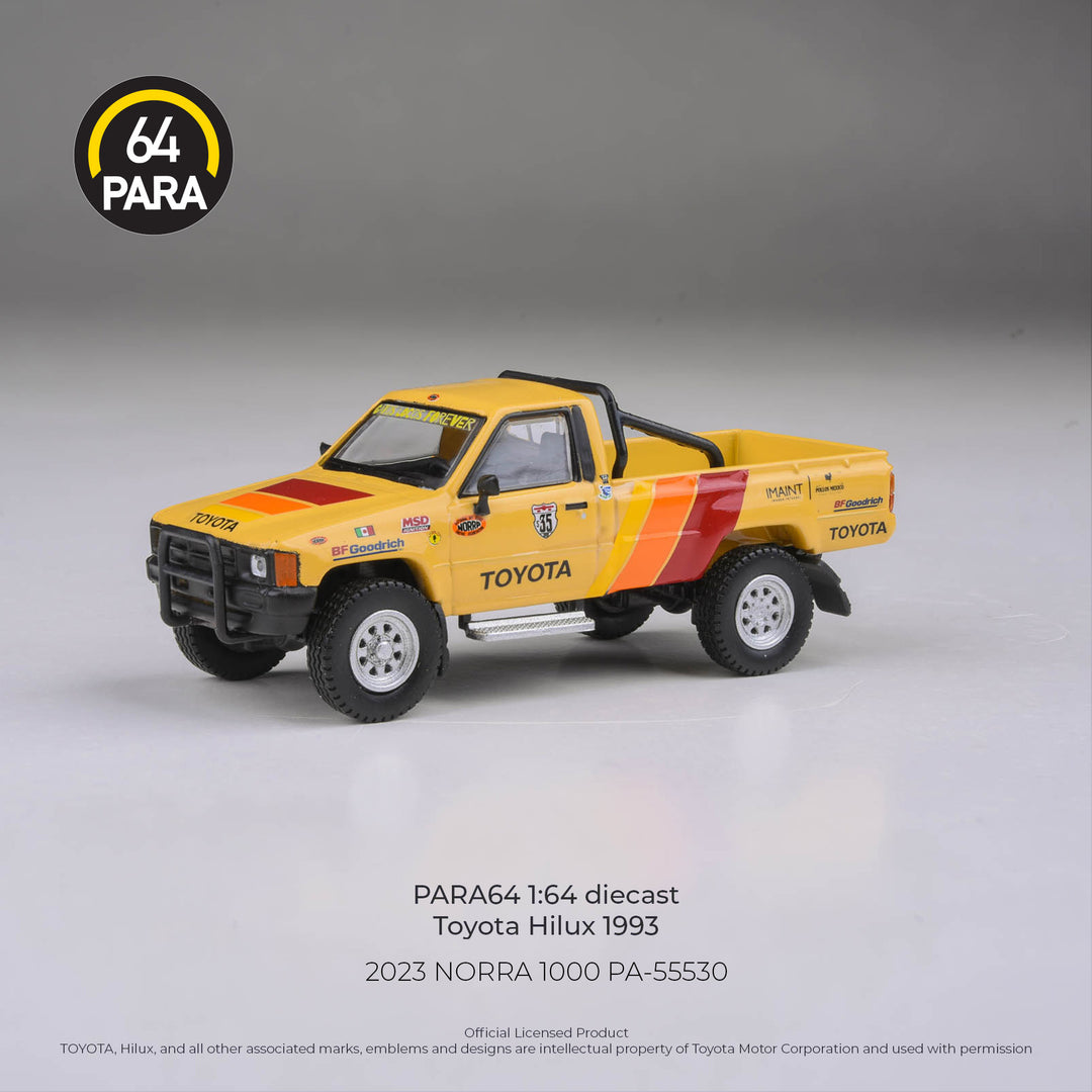 [Preorder] PARA64 1:64 2023 Toyota Hilus NORRA 1000 Yellow RHD PA-55530