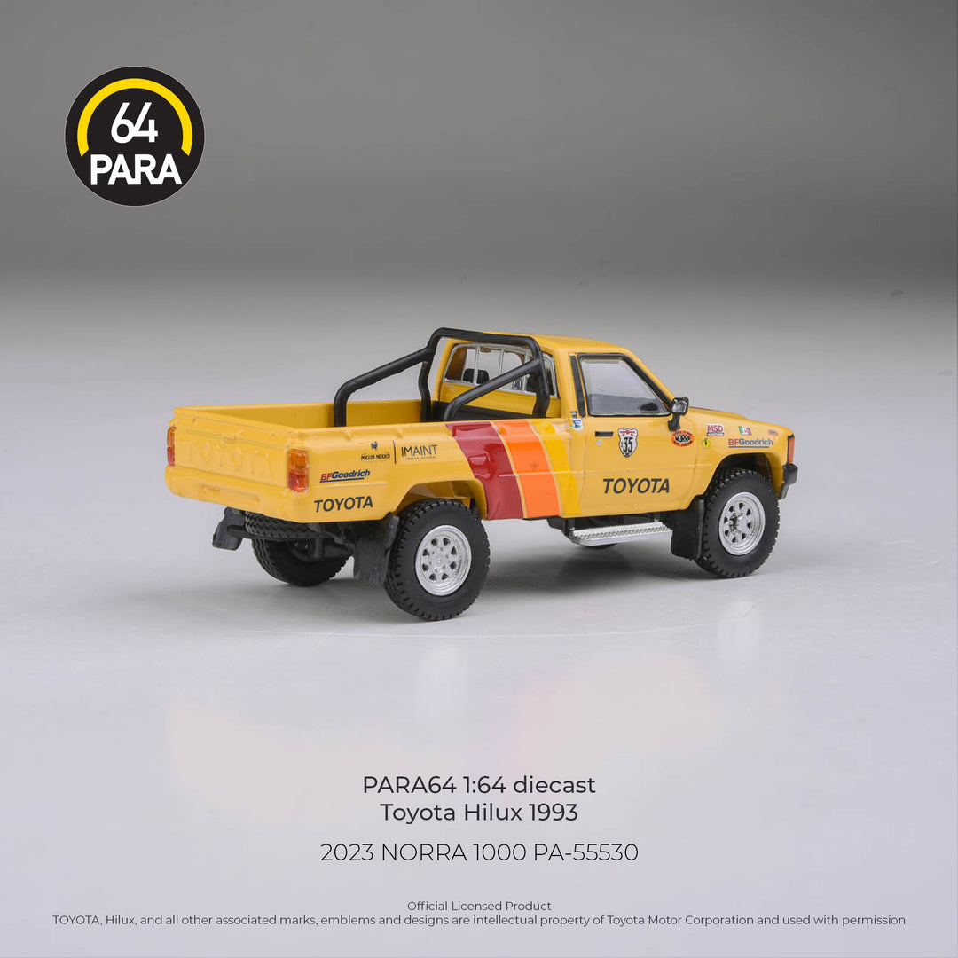 [Preorder] PARA64 1:64 2023 Toyota Hilus NORRA 1000 Yellow RHD PA-55530