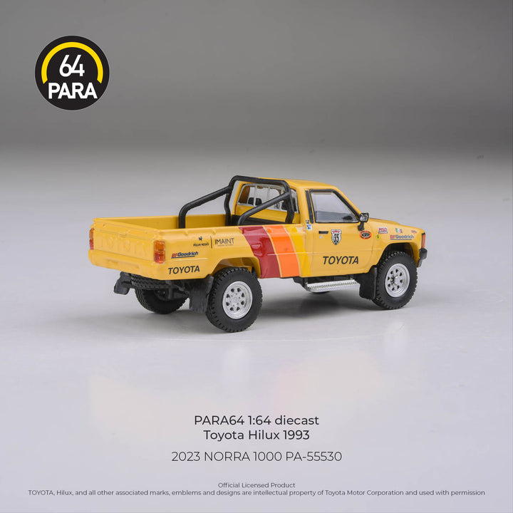 [Preorder] PARA64 1:64 2023 Toyota Hilus NORRA 1000 Yellow RHD PA-55530