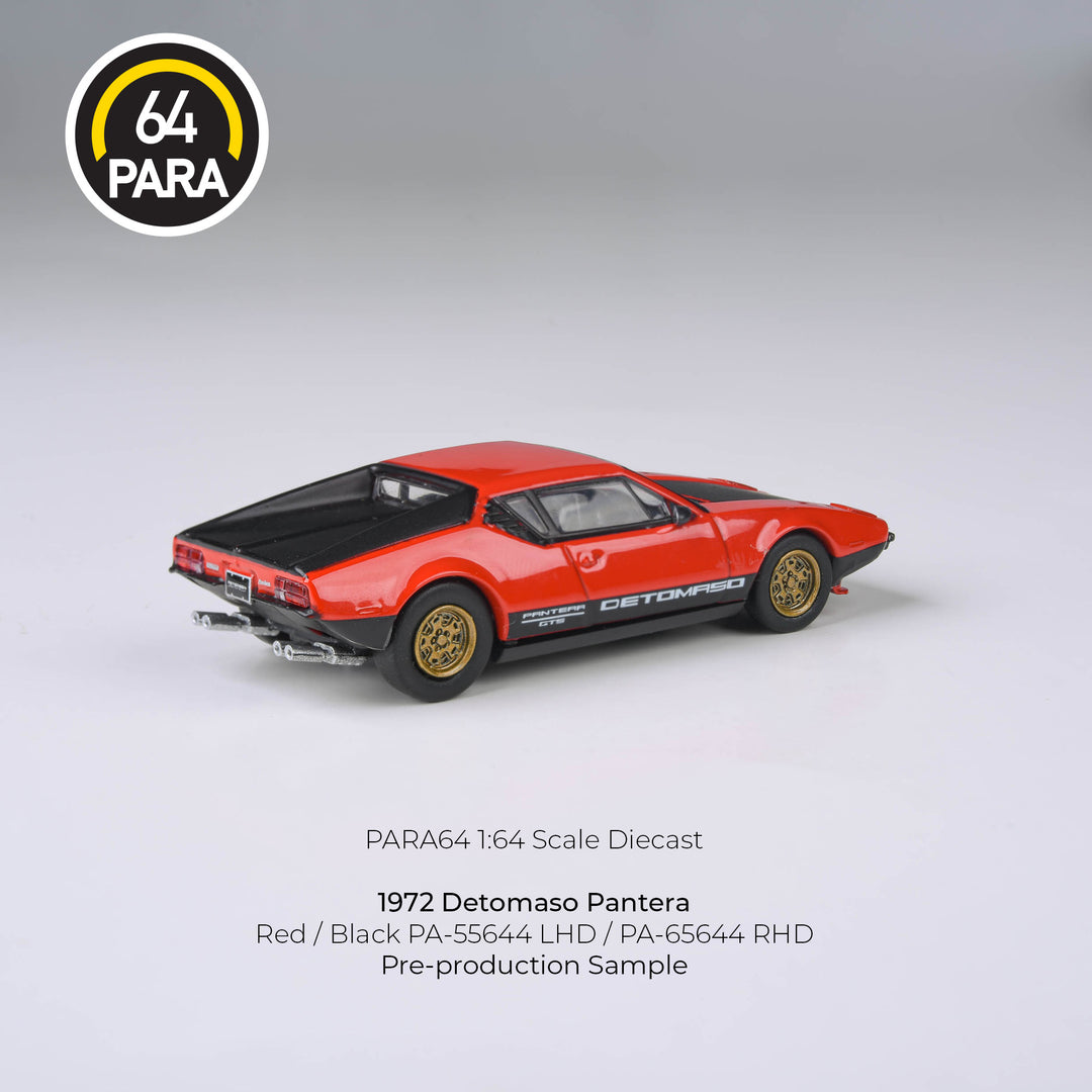 PARA64 1:64 1972 De Tomaso Pantera Red / Black - Lights down RHD