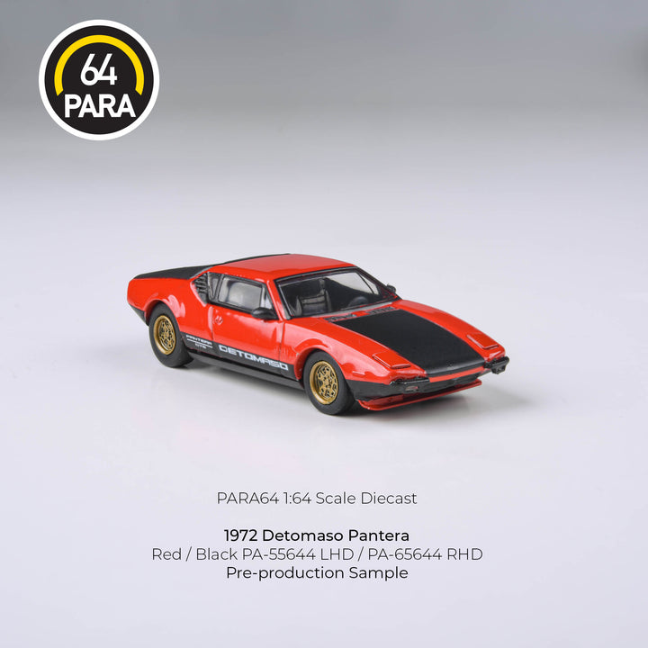 PARA64 1:64 1972 De Tomaso Pantera Red / Black - Lights down RHD