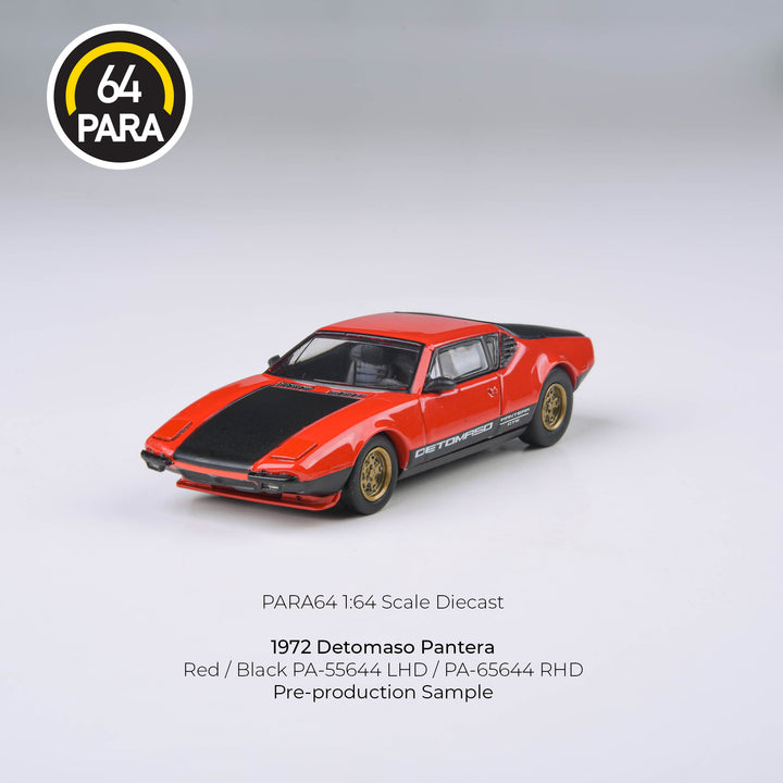 PARA64 1:64 1972 De Tomaso Pantera Red / Black - Lights down RHD