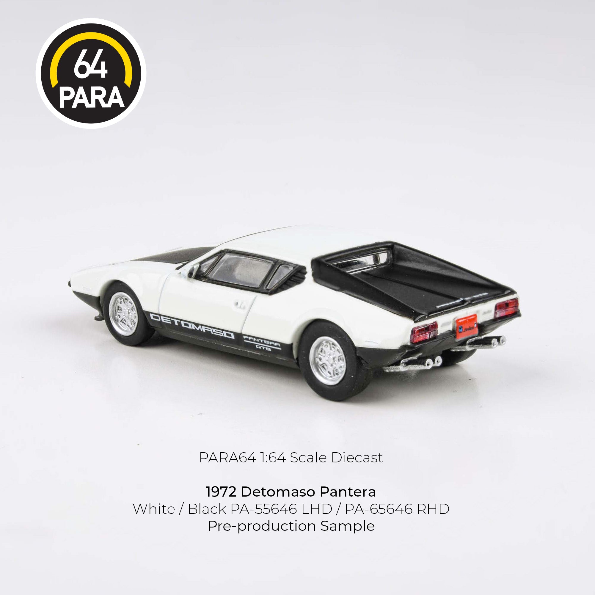 MMR1984 MMR1985 PANTERA USオリ 2枚セット PARA64 1:64 1972 De Tomaso Pantera White / Black (LHD) PA-55646
