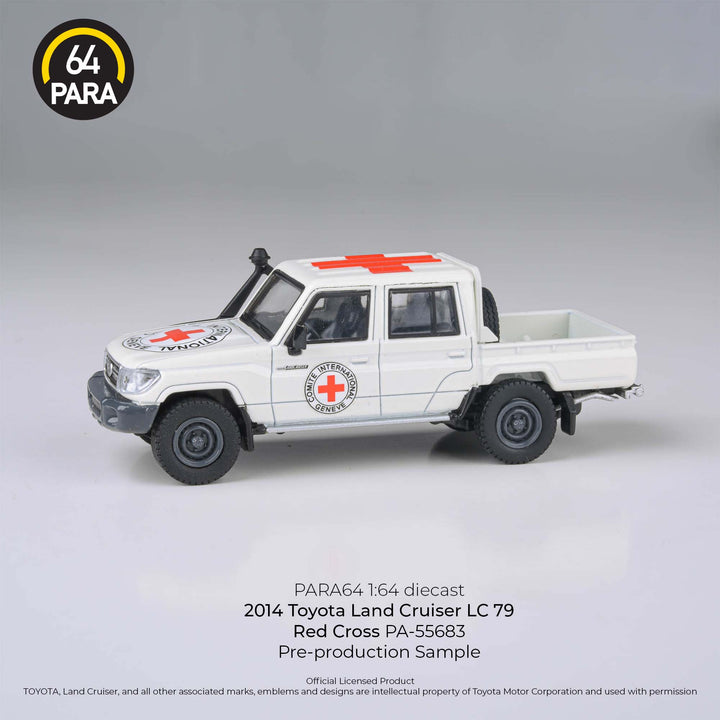 PARA64 1:64 2014 Toyota Land Cruiser Double Cab Pickup LC79 Red Cross LHD