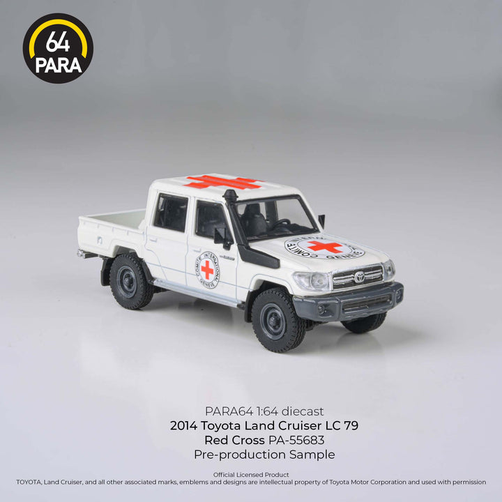 PARA64 1:64 2014 Toyota Land Cruiser Double Cab Pickup LC79 Red Cross LHD