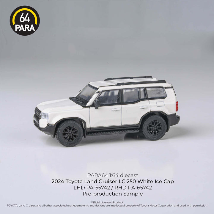 PARA64 1:64 2024 Land Cruiser 250 Prado White Ice Cap RHD