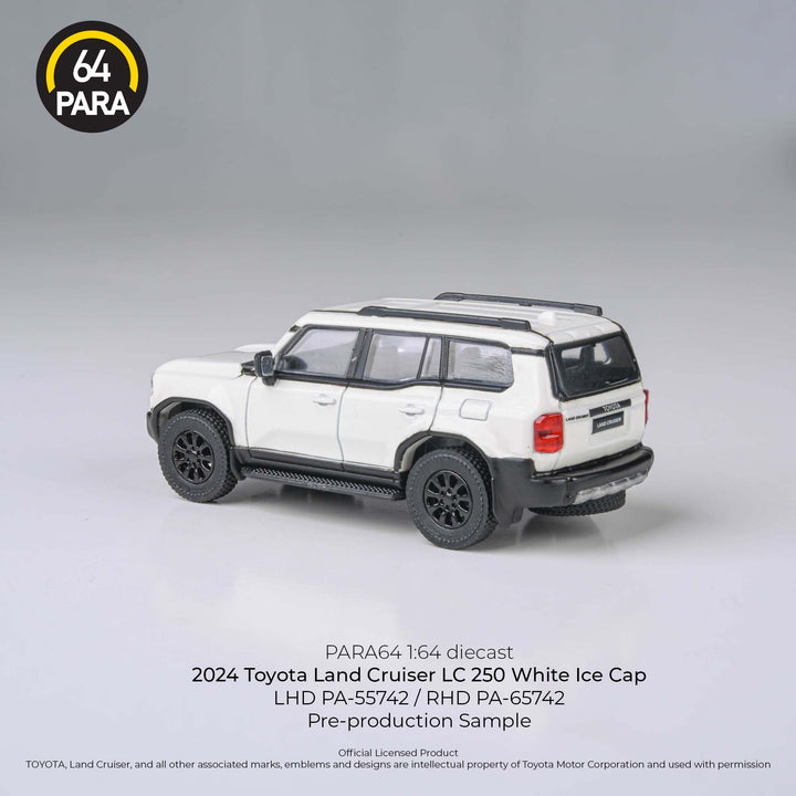 PARA64 1:64 2024 Land Cruiser 250 Prado White Ice Cap RHD