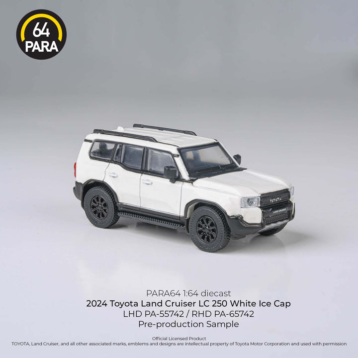 PARA64 1:64 2024 Land Cruiser 250 Prado White Ice Cap RHD