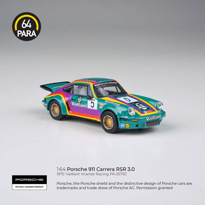 [Preorder] PARA64 1:64 1974 Porsche 911 Carrera RSR 3.0 'Vaillant' w/ photo-etched wheels