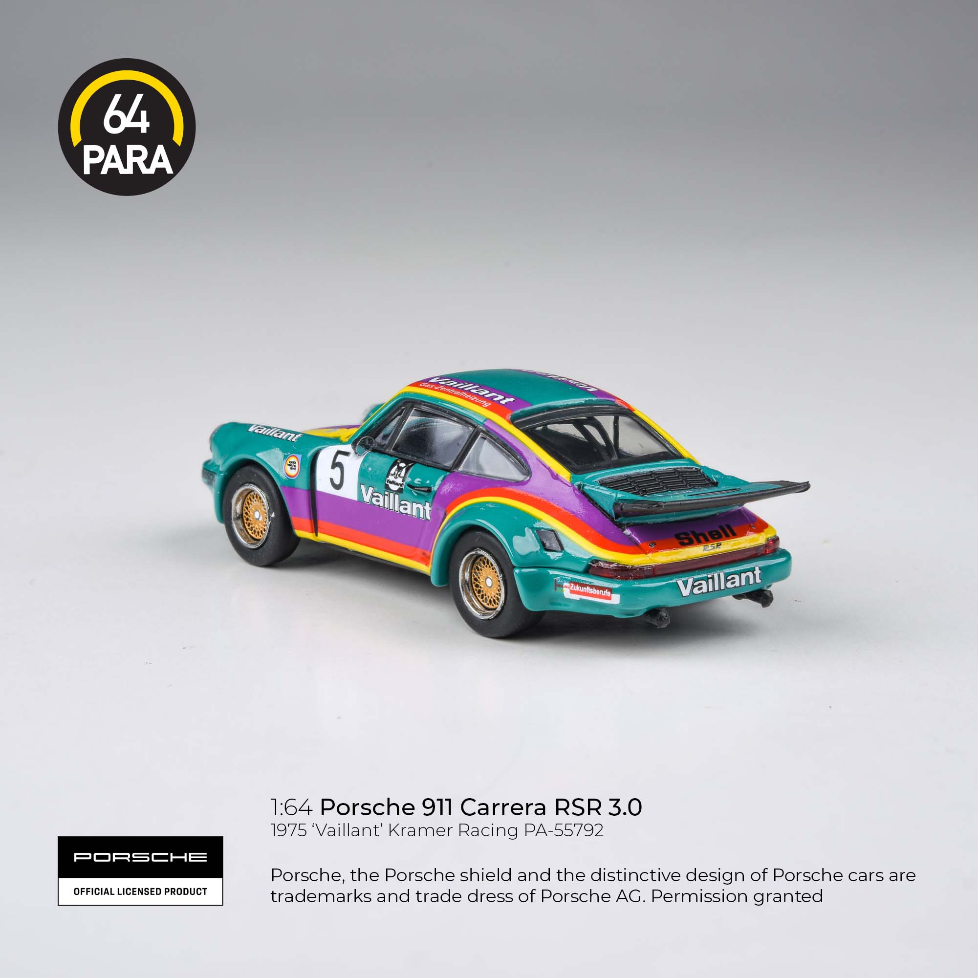 PARA64 1:64 1974 Porsche 911 Carrera RSR 3.0 'Vaillant' w/ photo