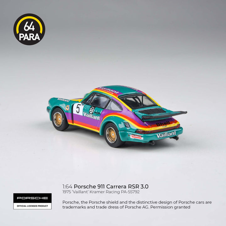 [Preorder] PARA64 1:64 1974 Porsche 911 Carrera RSR 3.0 'Vaillant' w/ photo-etched wheels