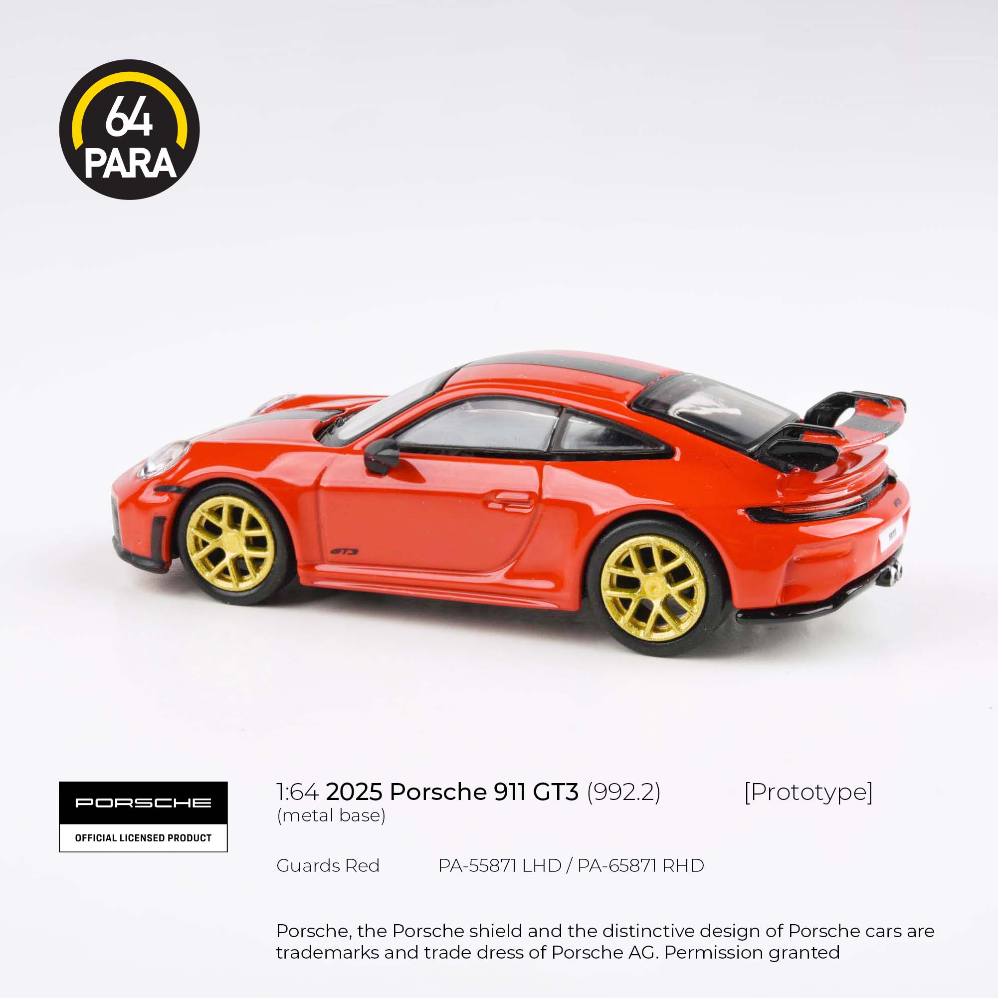 PARA64 1:64 2025 Porsche 911 GT3 (992.2) Guards Red PA-55871 (LHD