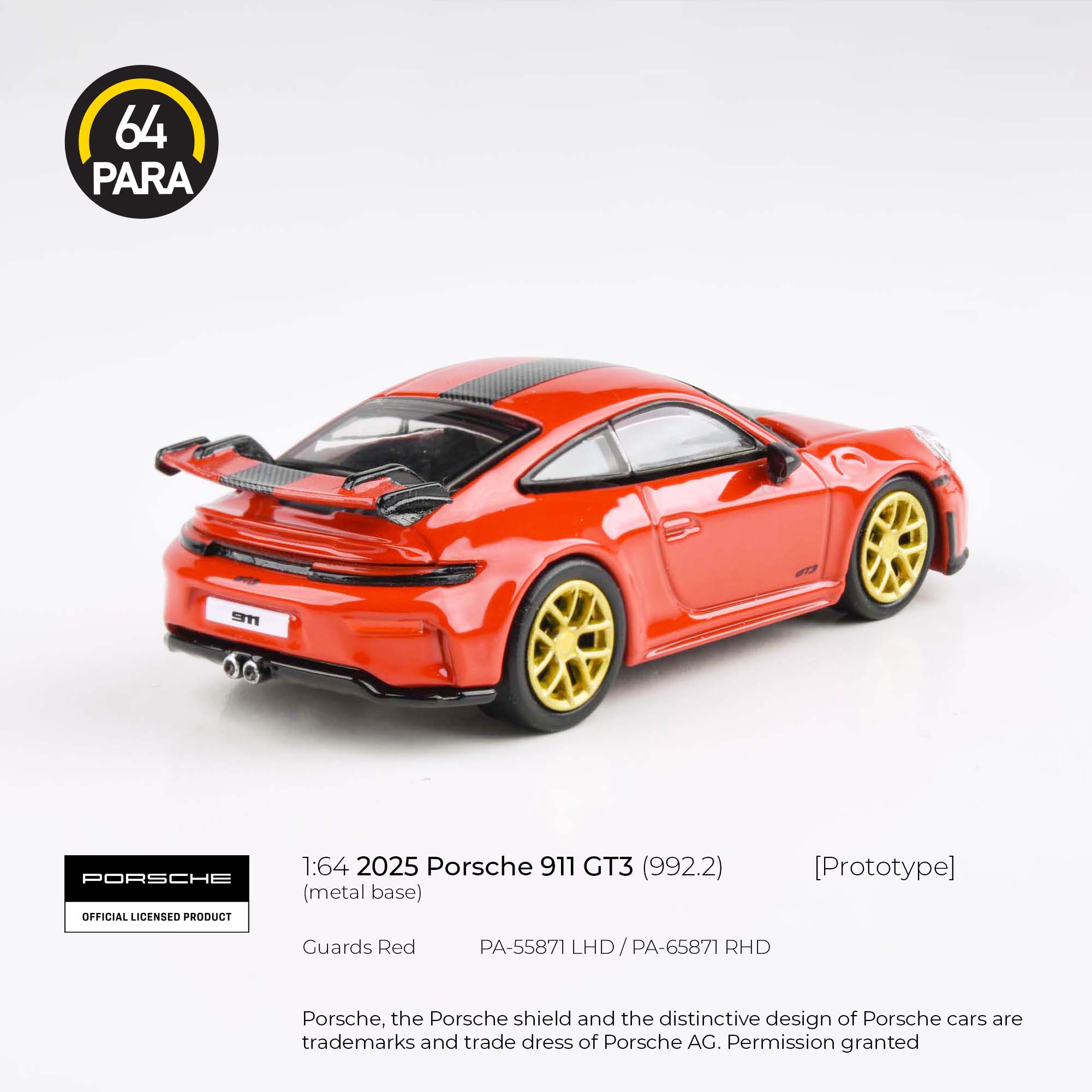 PARA64 1:64 2025 Porsche 911 GT3 (992.2) Guards Red PA-55871 (LHD