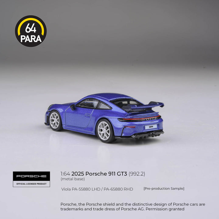 [Preorder] PARA64 1:64 2025 Porsche 911 GT3 (992.2) Purple Viola LHD PA-55880