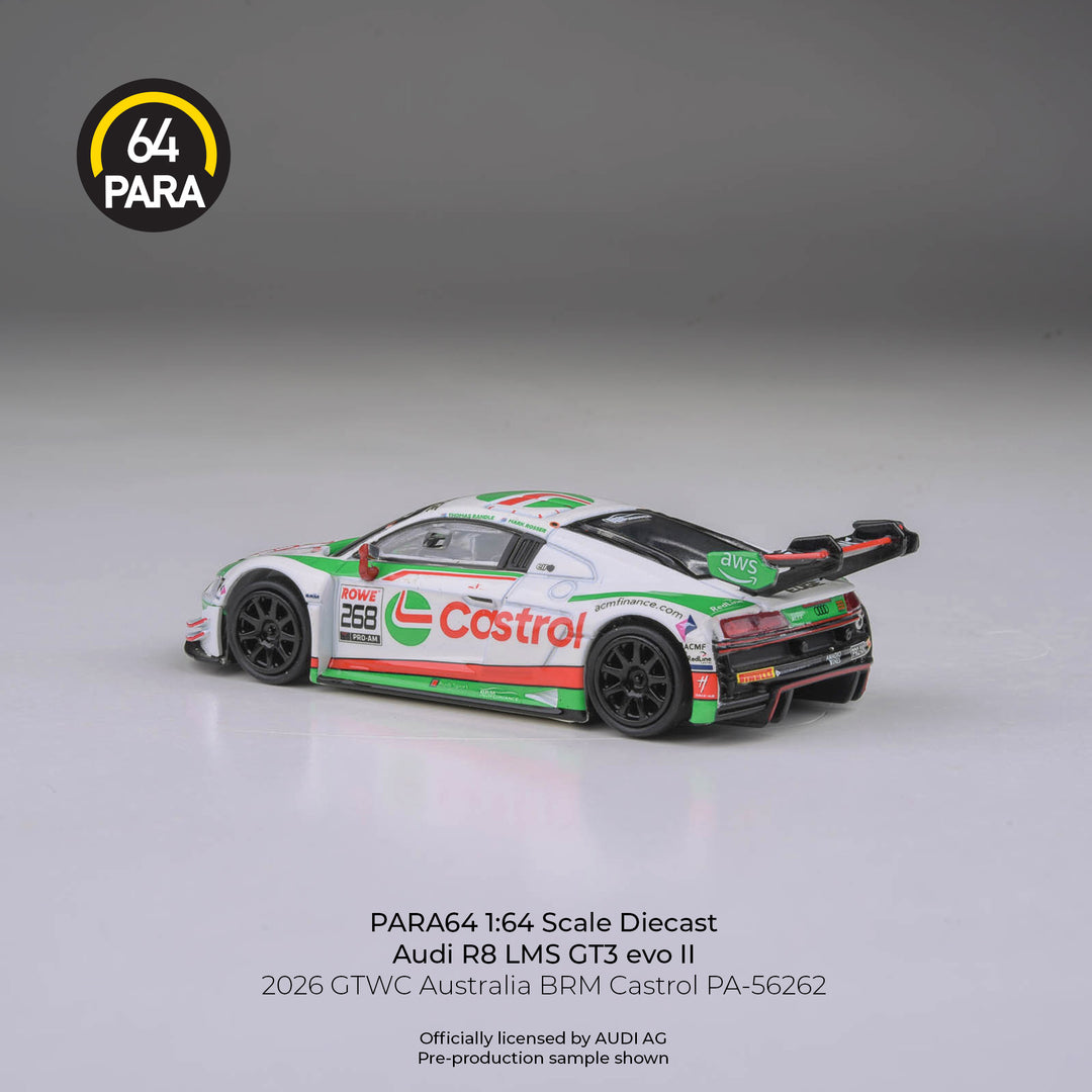 [Preorder] PARA64 1:64 Audi R8 LMS GT3 evo II 2026 GTWC Australia BRM Castrol LHD PA-56262