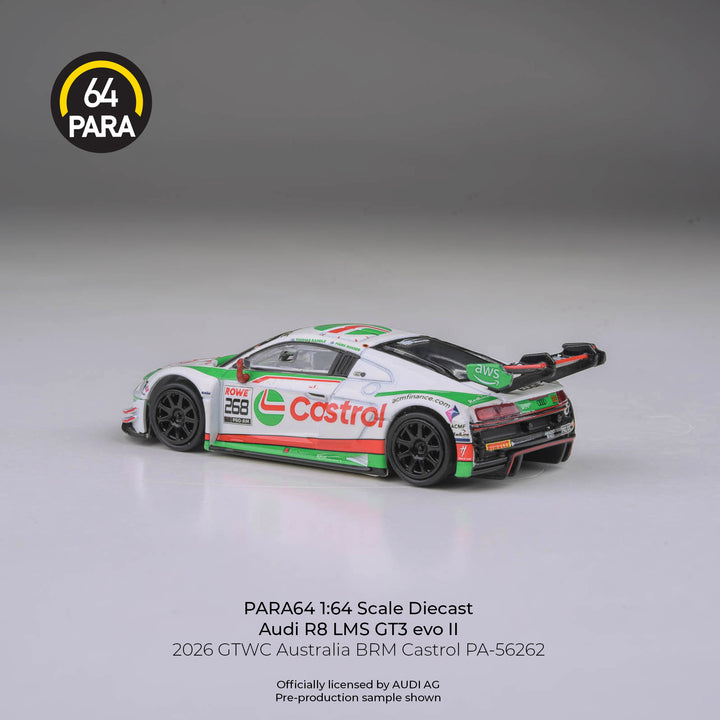 [Preorder] PARA64 1:64 Audi R8 LMS GT3 evo II 2026 GTWC Australia BRM Castrol LHD PA-56262