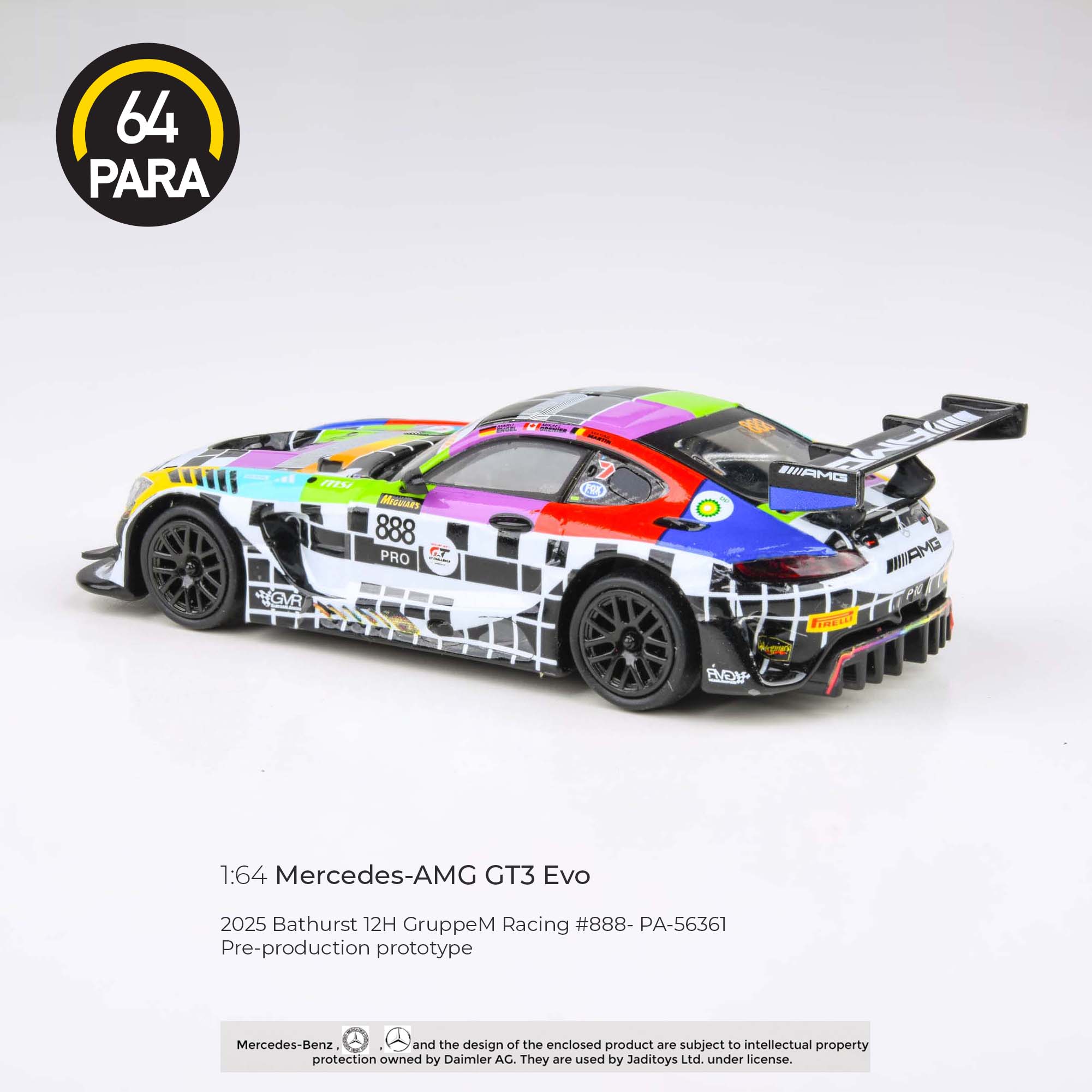 PARA64 1:64 Mercedes-AMG GT3 2025 Bathurst 12H GruppeM Racing #888