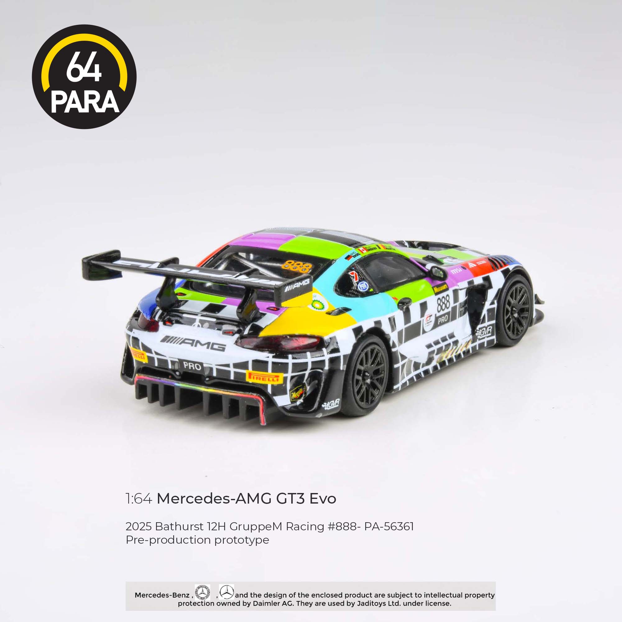 PARA64 1:64 Mercedes-AMG GT3 2025 Bathurst 12H GruppeM Racing #888