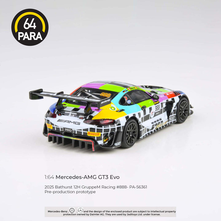 [Preorder] PARA64 1:64 Mercedes-AMG GT3 2025 Bathurst 12H GruppeM Racing #888 (LHD)