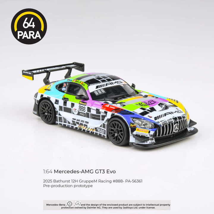 [Preorder] PARA64 1:64 Mercedes-AMG GT3 2025 Bathurst 12H GruppeM Racing #888 (LHD)