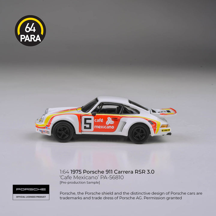 [Preorder] PARA64 1:64 1974 Porsche 911 3.0 RSR "Cafe Mexicano" White LHD PA-56810