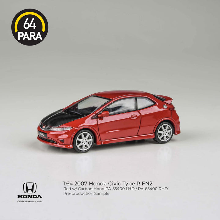 PARA64 1:64 2007 Honda Civic Type R FN2 Red/Carbon hood PA-65400