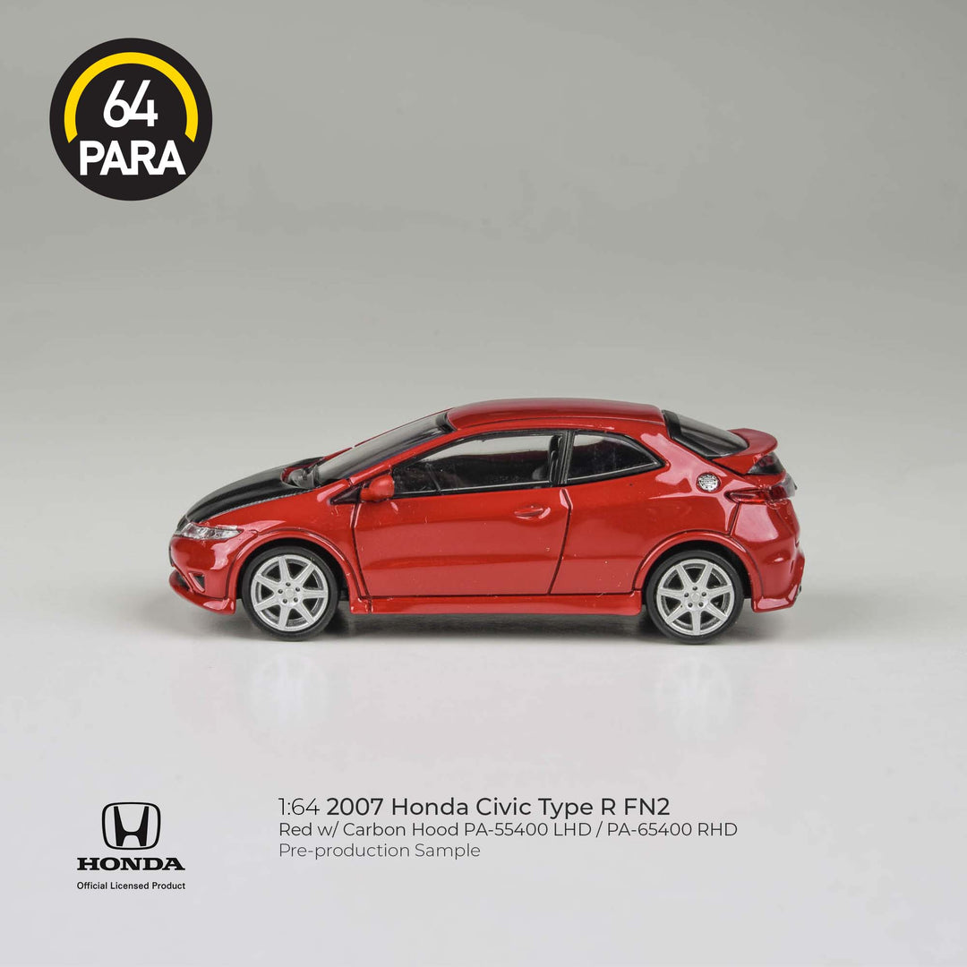 PARA64 1:64 2007 Honda Civic Type R FN2 Red/Carbon hood PA-65400