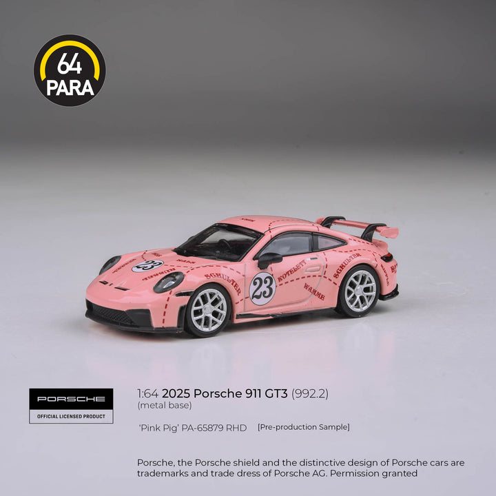 [Preorder] PARA64 1:64 2025 Porsche 911 GT3 (992.2) Pink Pig RHD PA-65879