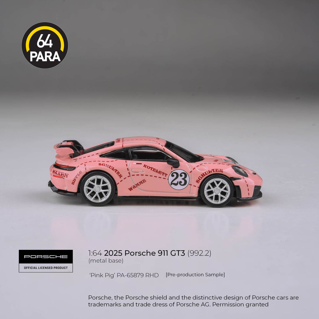 [Preorder] PARA64 1:64 2025 Porsche 911 GT3 (992.2) Pink Pig RHD PA-65879