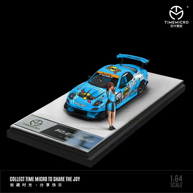 ミニカー TIMEMICRO 1/64 RX-7 TimeMicro 1:64 Mazda RX-7 RE Amemiya Blue – Horizon Diecast