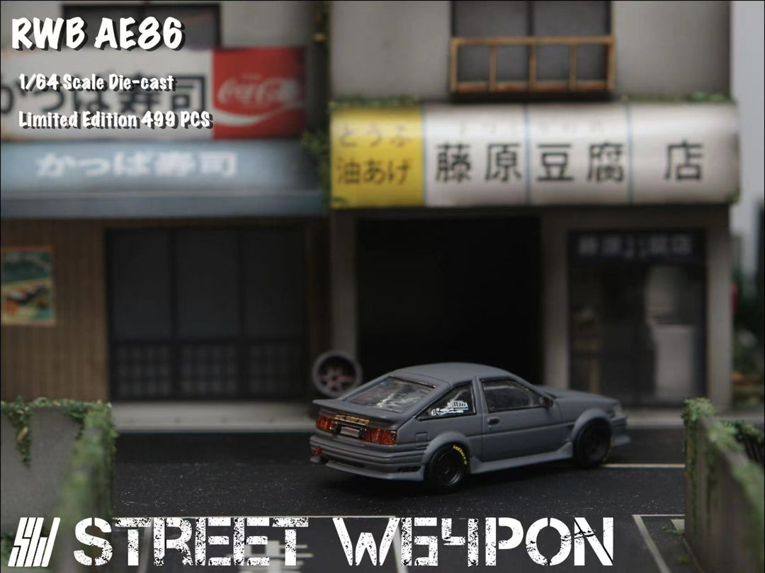 Street Weapon 1:64 RWB Toyota AE86 Wide Body Cement Ash