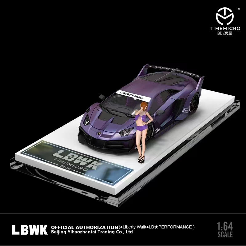 TimeMicro 1:64 LBWK Lamborghini LP700 GTEVO Wide Body Purple Doll Version