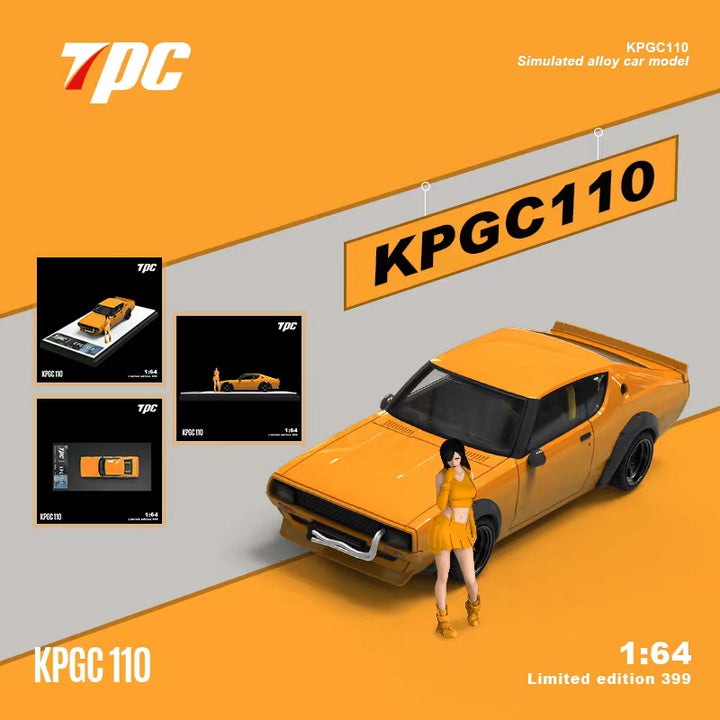 TPC 1:64 LBWK Nissan Skyline 2000GT-R KPGC110 Yellow