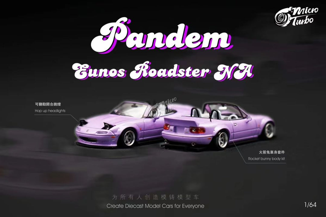Micro Turbo 1:64 Mazda Miata Eunos Roaster NA Pandem Rocket Bunny Purple