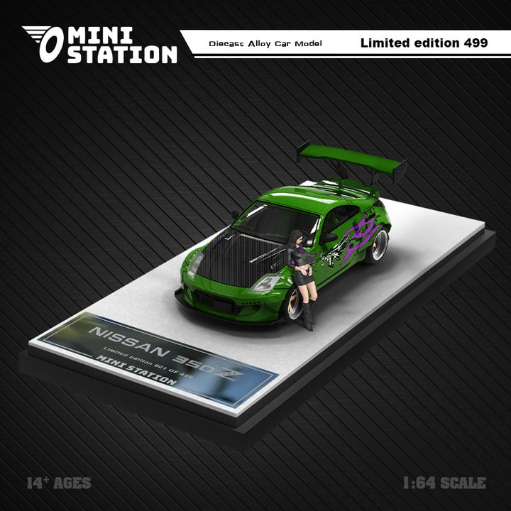 Mini Station 1:64 Fairlady Z33 350Z Green NFS Doll Version