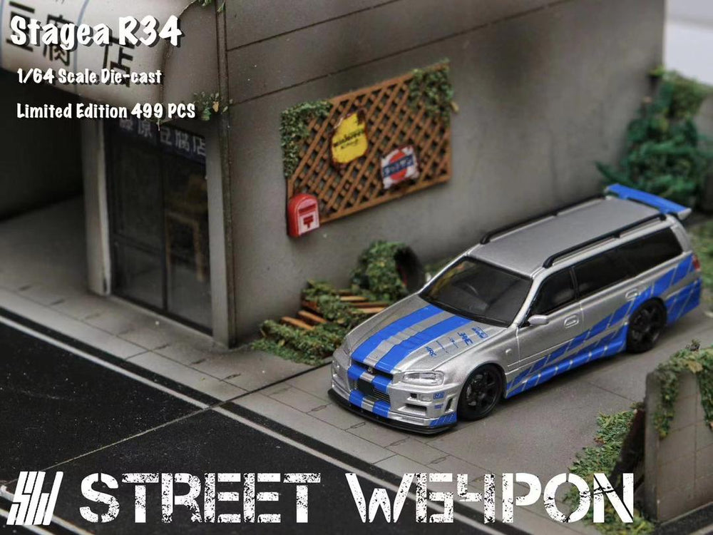 Street Weapon 1:64 Nissan Stagea R34 Speed Silver