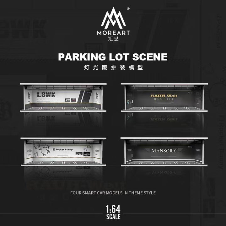 MoreArt 1:64 Diorama Parking Lot LBWK / RWB / Rocket Bunny / Mansory