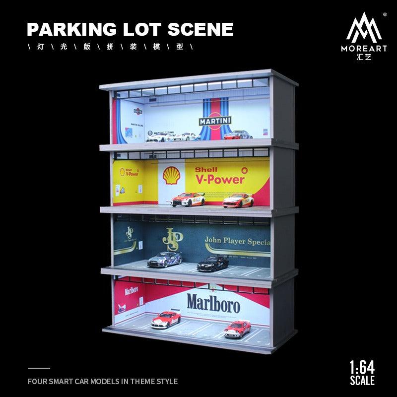 MoreArt 1:64 Diorama Parking Lot Martini / Shell / Marlboro / JPS